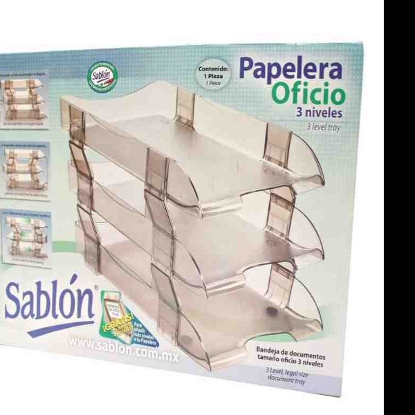 CHAROLA ACRIL. 3 NIV. OFI. LEGAL HUMO SABLON 2436 C.12